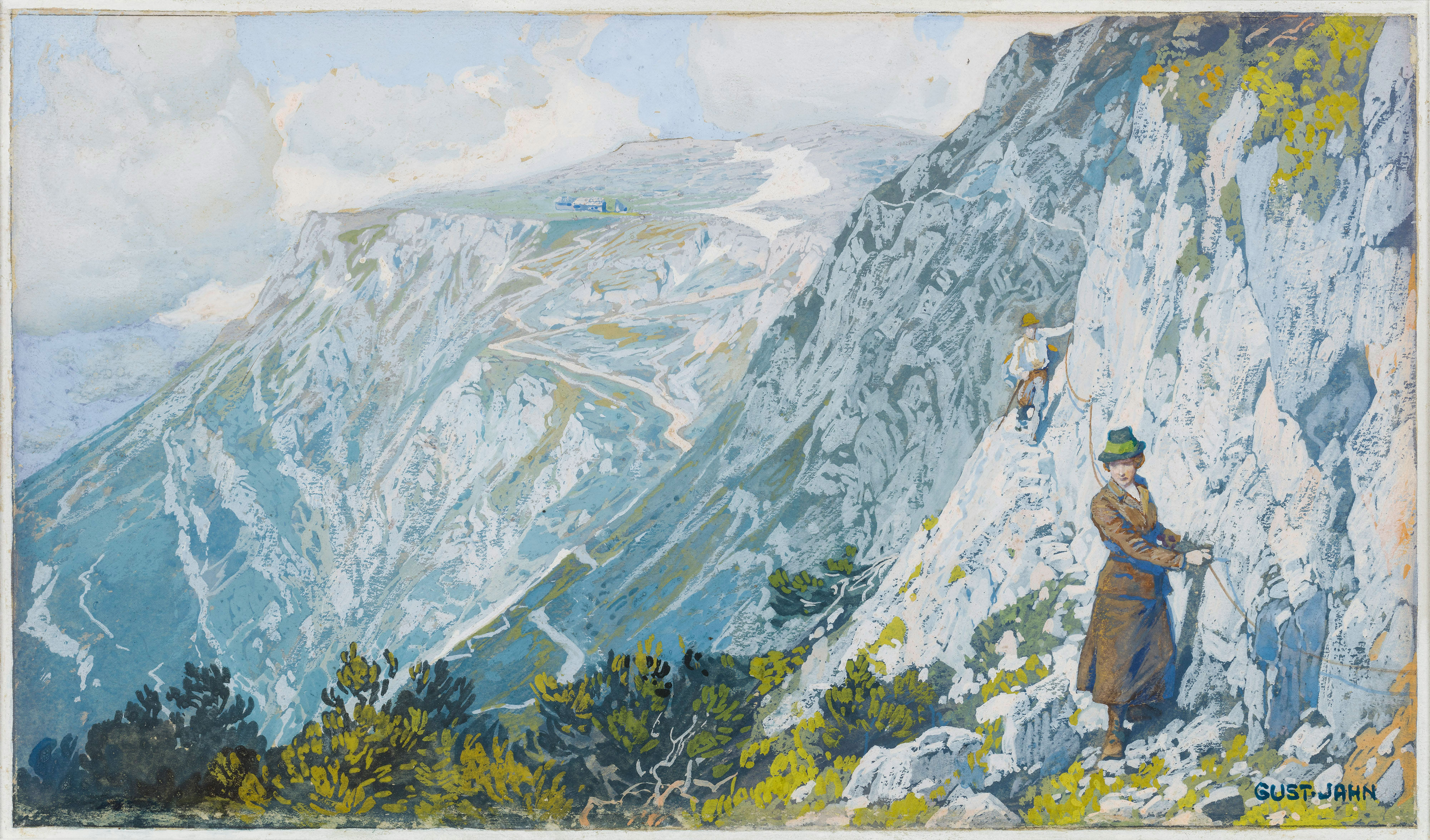 Gustav Jahn, Bergsteiger am Bismarcksteig auf der Rax, undatiert © Landessammlungen NÖ