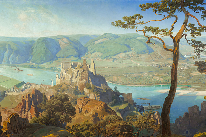 © Anton Hlavacek, Panorama des Donautals mit der Burgruine Dürnstein, um 1905 (c) Landessammlungen Niederösterreich
