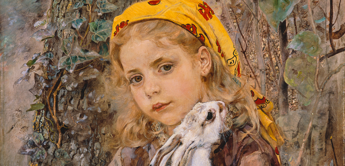 13.05.2023 - 11.02.2024 © © Anton Romako, „Mädchen mit Kaninchen“, 1877, Öl auf Leinwand © Landessammlungen NÖ